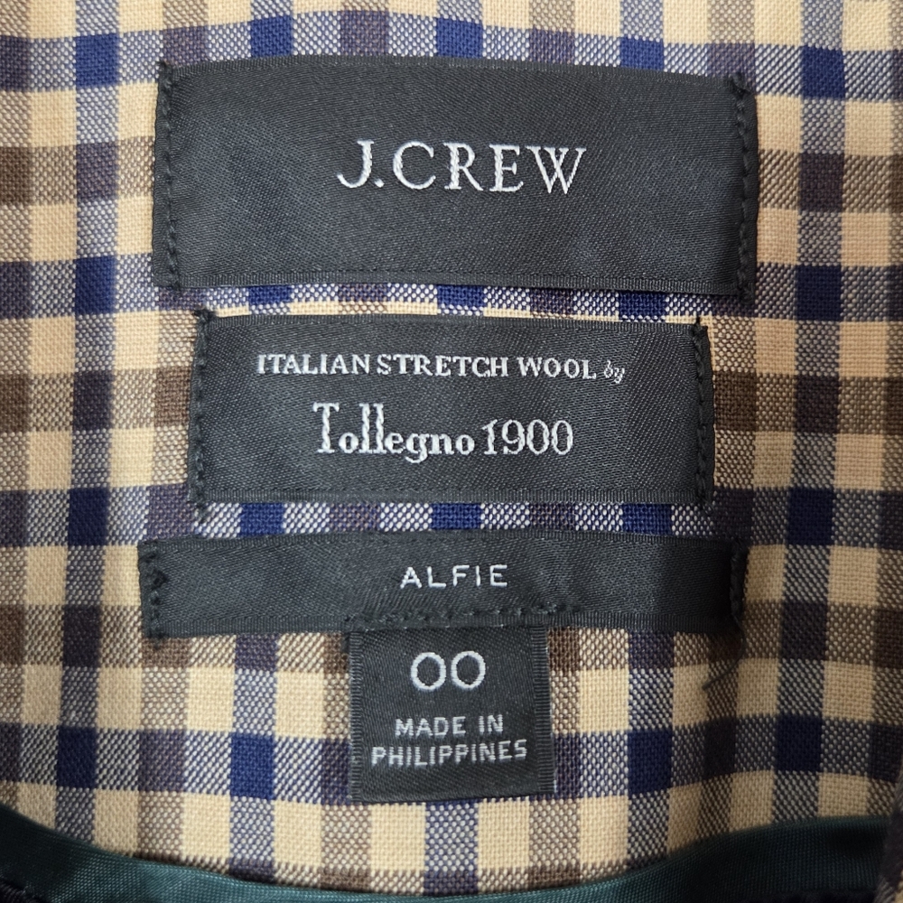 J Crew Alfie Checkered Plaid Tollegno 1900 Wool Blazer Jacket - Picture 4 of 10